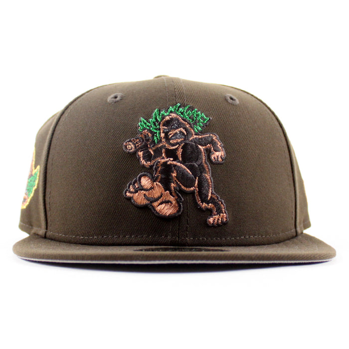 Eugene Emeralds North West League Ape Patch New Era 59Fifty Fitted Hat (Walnut Brown Gray Under Brim)