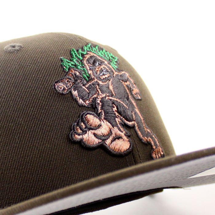 Eugene Emeralds North West League Ape Patch New Era 59Fifty Fitted Hat (Walnut Brown Gray Under Brim)