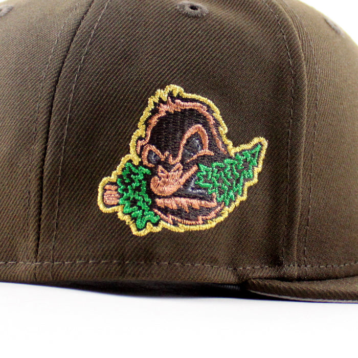 Eugene Emeralds North West League Ape Patch New Era 59Fifty Fitted Hat (Walnut Brown Gray Under Brim)