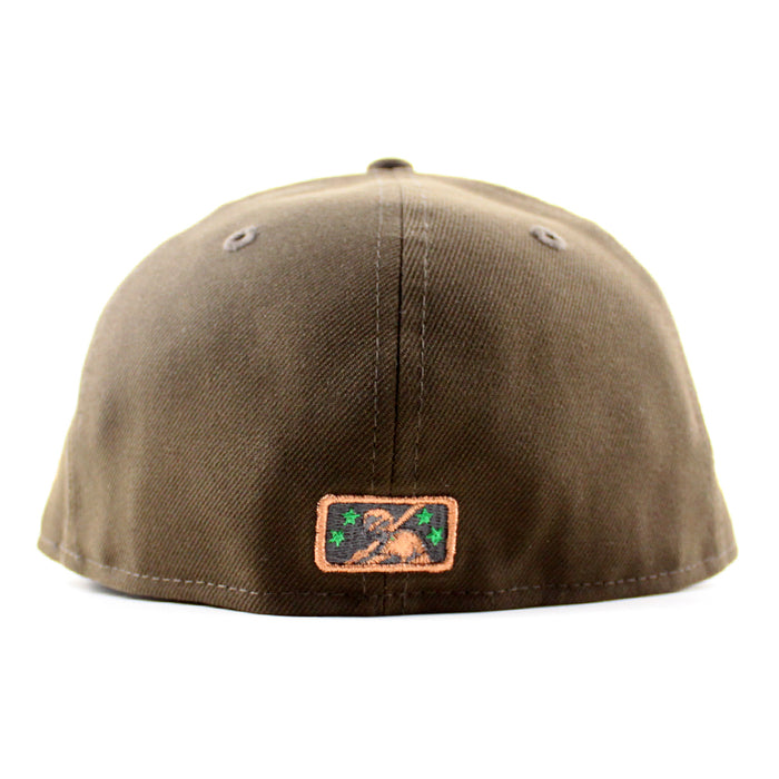 Eugene Emeralds North West League Ape Patch New Era 59Fifty Fitted Hat (Walnut Brown Gray Under Brim)