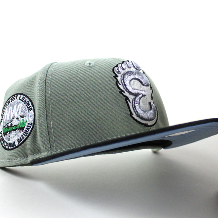 Eugene Emeralds North West League New Era 59Fifty Fitted Hat (Everest Green Black Blue Under Brim)