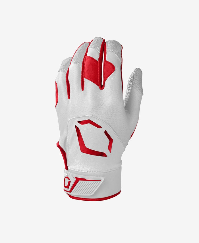EvoShield Youth Standout Batting Gloves Equipment Wilson White/Scarlett Small