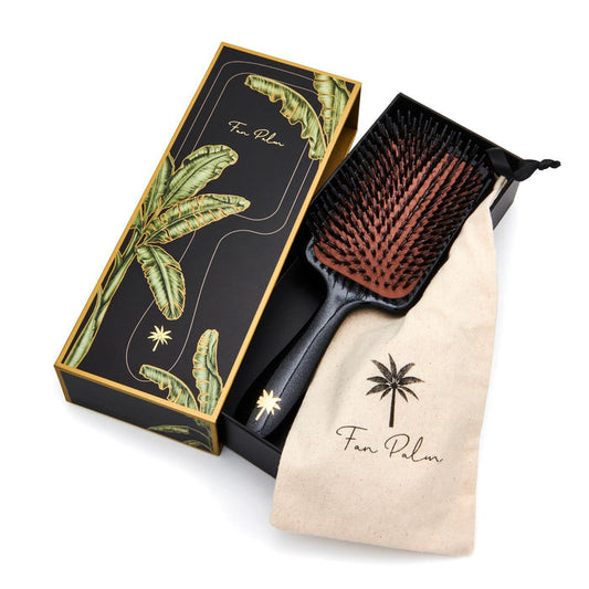 Fan Palm Big Star Paddle Brush Black GLitter Care For Hair antiklit