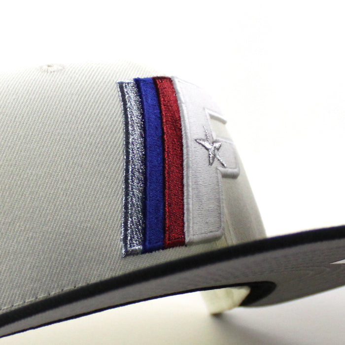 FAYETTEVILLE WOODPECKERS Colt 45s x ASTROS 40 Years Patch New Era 59Fifty Fitted Hat (Chrome White Black Gray Under Brim)