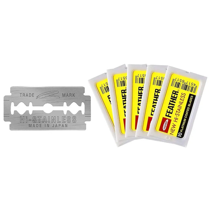 Feather Hi-Stainless Platinum Double-Edge Razor Blades - BUYBARBER.COM