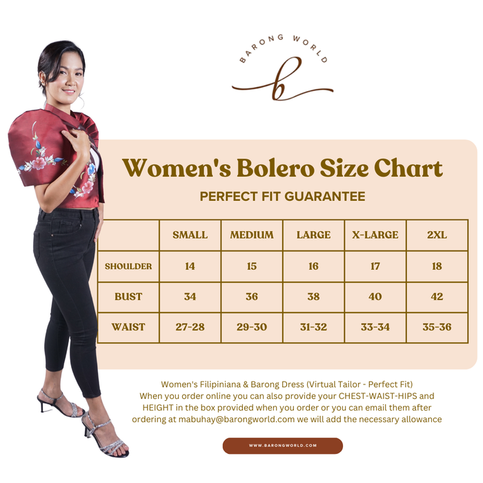 Filipiniana Modern Bolero - Woven Pattern - Lucia - JB109