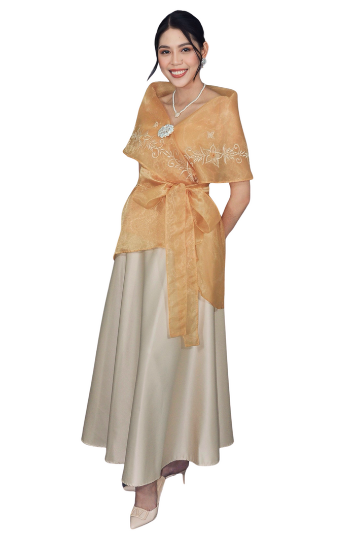 Premium Golden Yellow Organza Panuelo