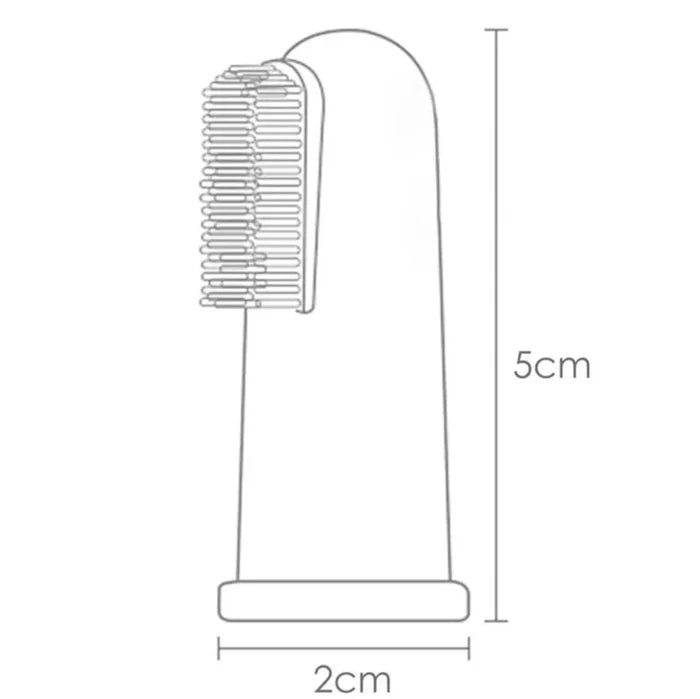 Finger Toothbrush - Powder Pink - Dimensions