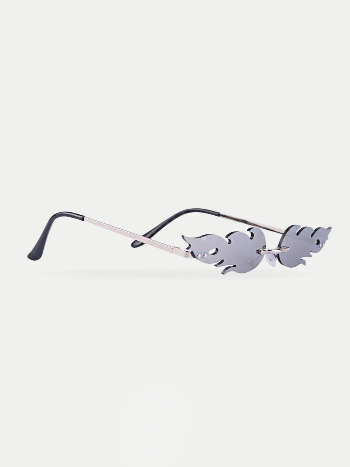 Fire Flames Sunglasses | Black-Image 3