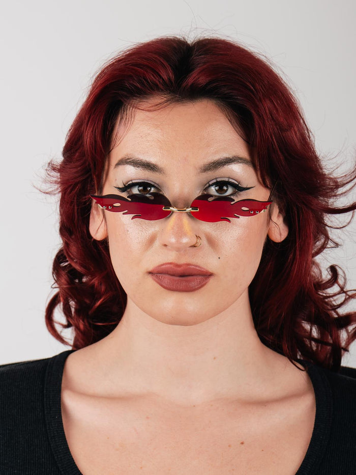 Fire Flames Sunglasses | Red-Image 4