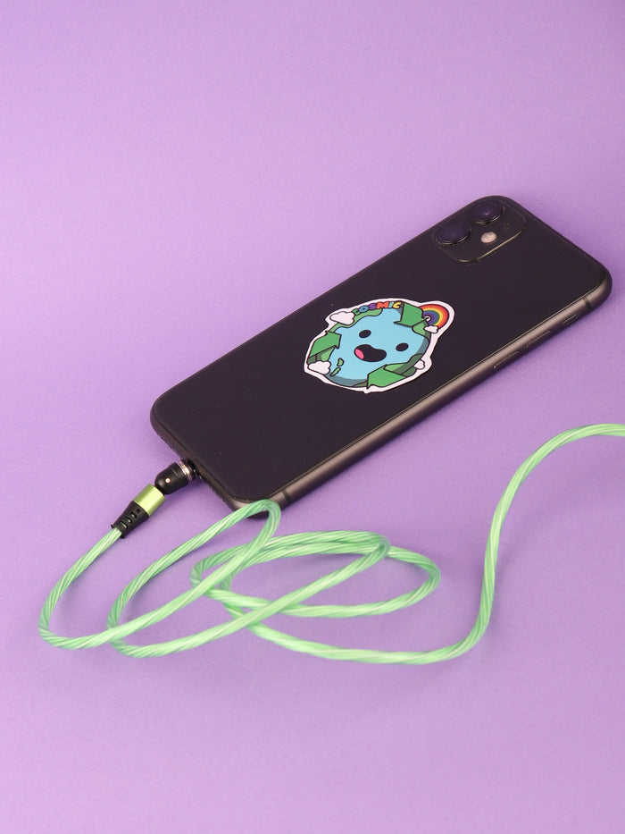 Flashing Magnetic Cable Lightning 1m | Green-Image 1