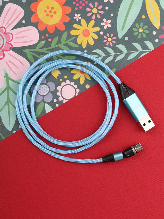 Flashing Magnetic Cable Micro USB 1m | Blue-Image 1