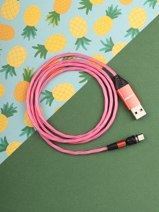 Flashing Magnetic Cable Micro USB 1m | Red-Image 1