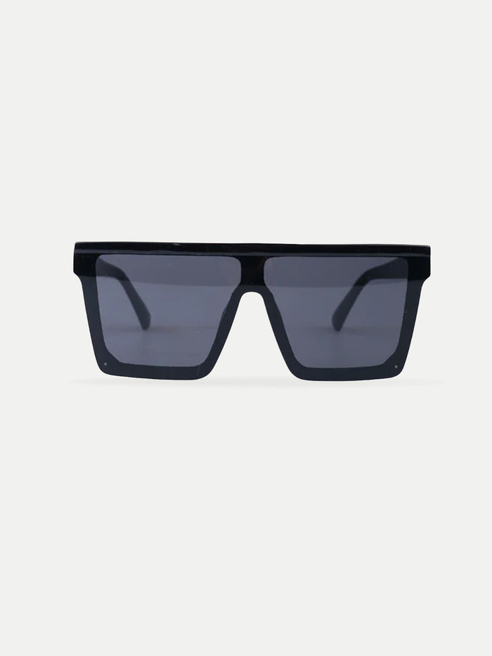 Flat Top Oversized Sunglasses | Black-Image 1