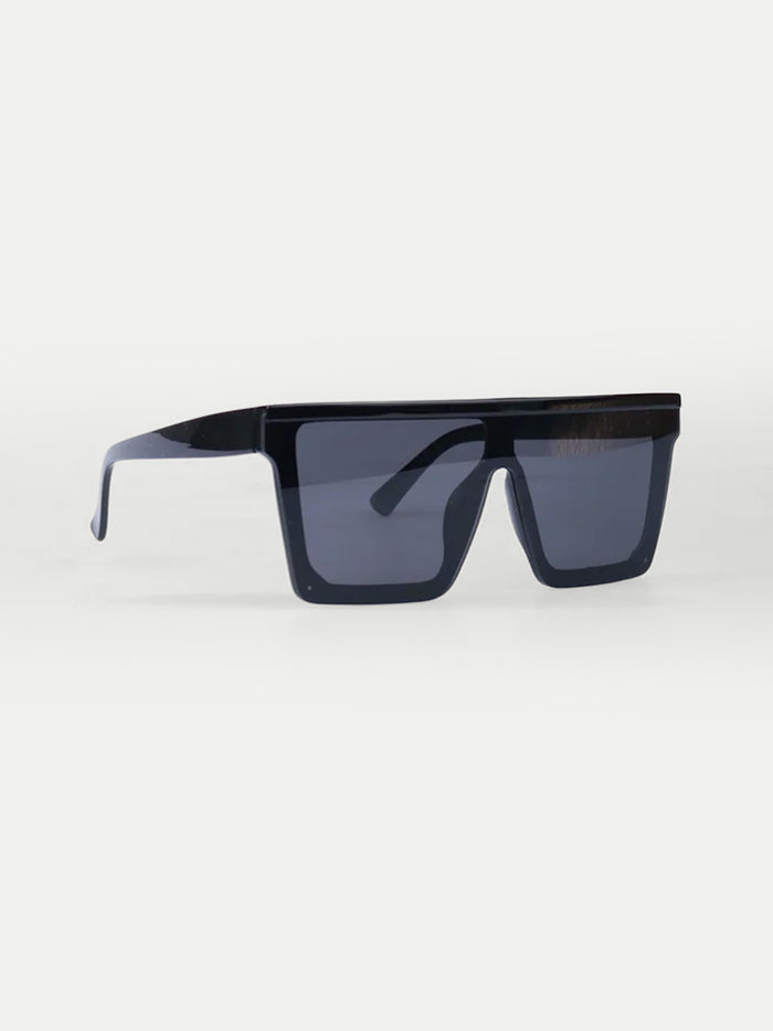 Flat Top Oversized Sunglasses | Black-Image 2