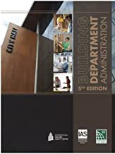 Cover of the 5th edition Building Department Administration textbook with city and office scenes on brown background