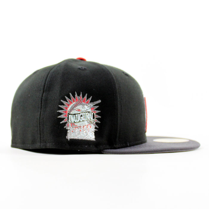 Florida Marlins 1993 Inaugural Season New Era 59Fifty Fitted Hat (Black Graphite Gray Under brim)