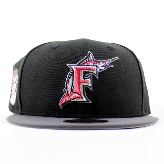 Florida Marlins 1993 Inaugural Season New Era 59Fifty Fitted Hat (Black Graphite Gray Under brim)