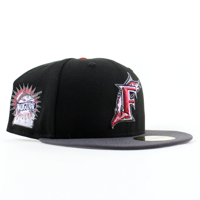 Florida Marlins 1993 Inaugural Season New Era 59Fifty Fitted Hat (Black Graphite Gray Under brim)