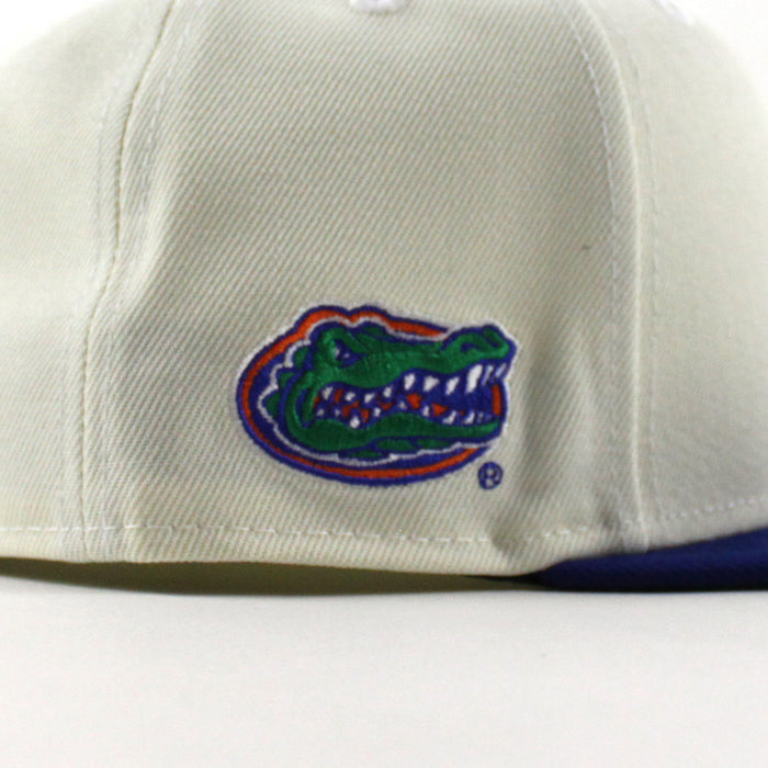 Florida Marlins x Florida Gators New Era 59Fifty Fitted Hat (Chrome White Royal Blue Green Under brim)