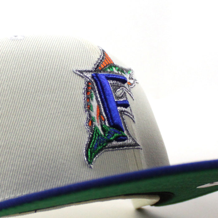 Florida Marlins x Florida Gators New Era 59Fifty Fitted Hat (Chrome White Royal Blue Green Under brim)