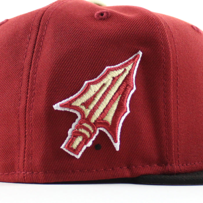 Florida Marlins x Florida State University Seminoles New Era 59Fifty Fitted Hat (Red Black Gray Under brim)