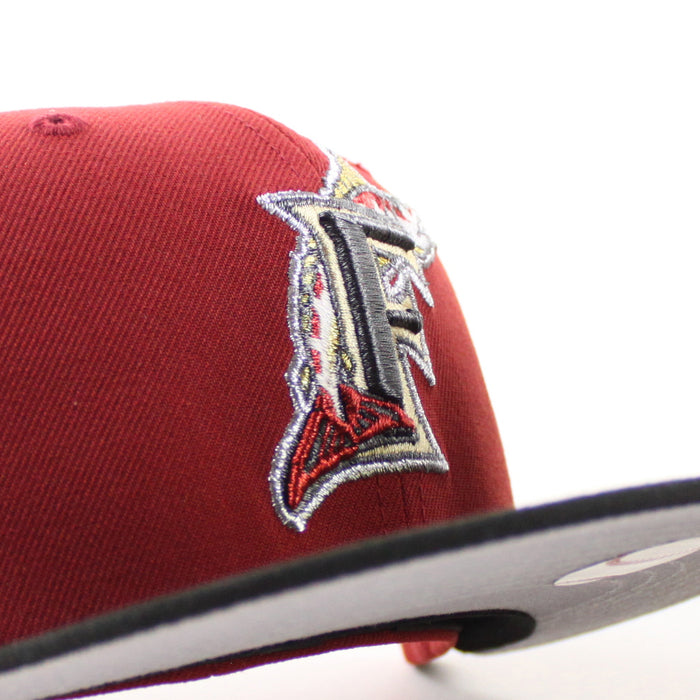 Florida Marlins x Florida State University Seminoles New Era 59Fifty Fitted Hat (Red Black Gray Under brim)
