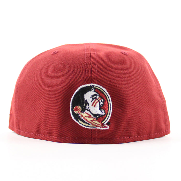 Florida Marlins x Florida State University Seminoles New Era 59Fifty Fitted Hat (Red Black Gray Under brim)