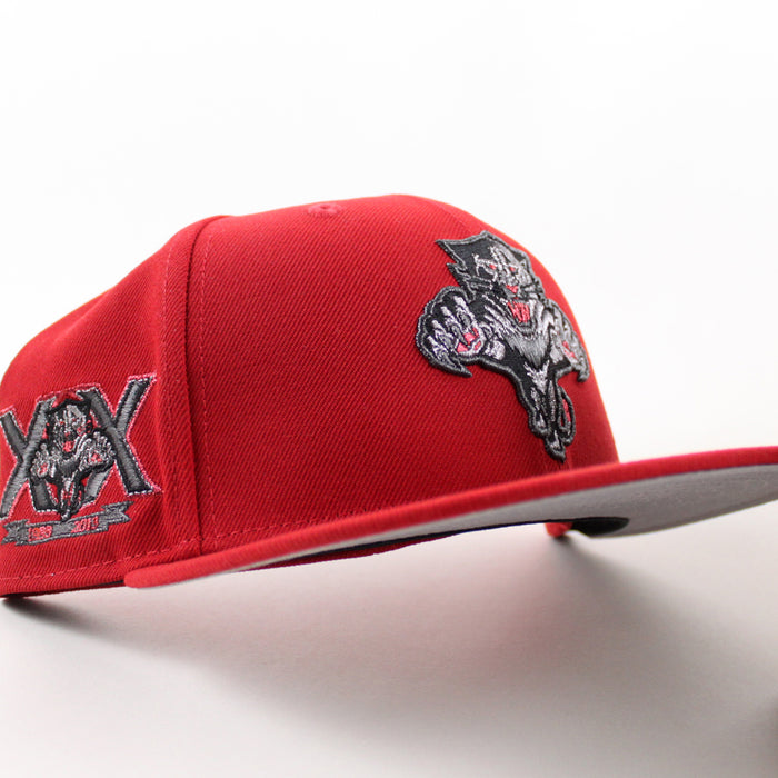 Florida Panthers 1993-2013 Patch New Era 59Fifty Fitted Hat (Scarlet Red Gray Under brim)