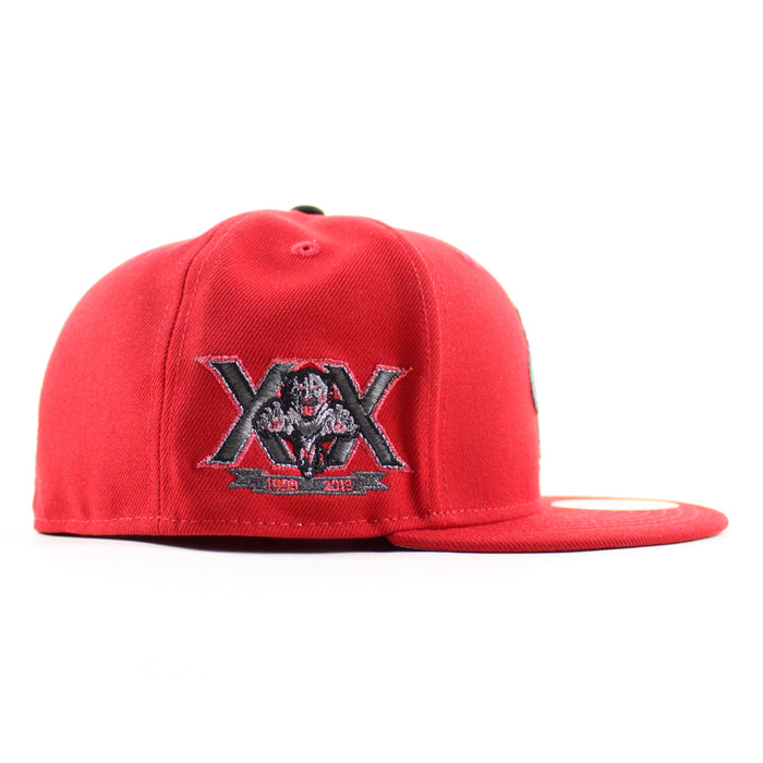 Florida Panthers 1993-2013 Patch New Era 59Fifty Fitted Hat (Scarlet Red Gray Under brim)
