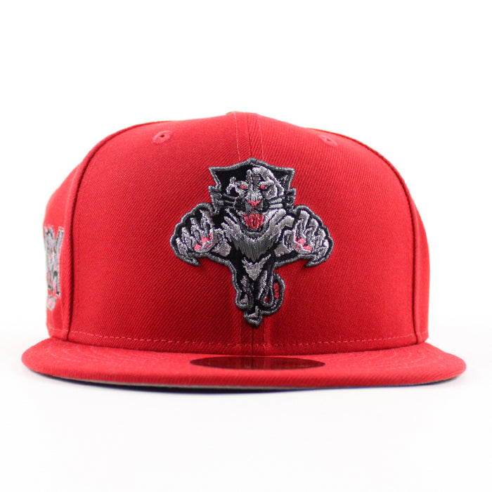 Florida Panthers 1993-2013 Patch New Era 59Fifty Fitted Hat (Scarlet Red Gray Under brim)