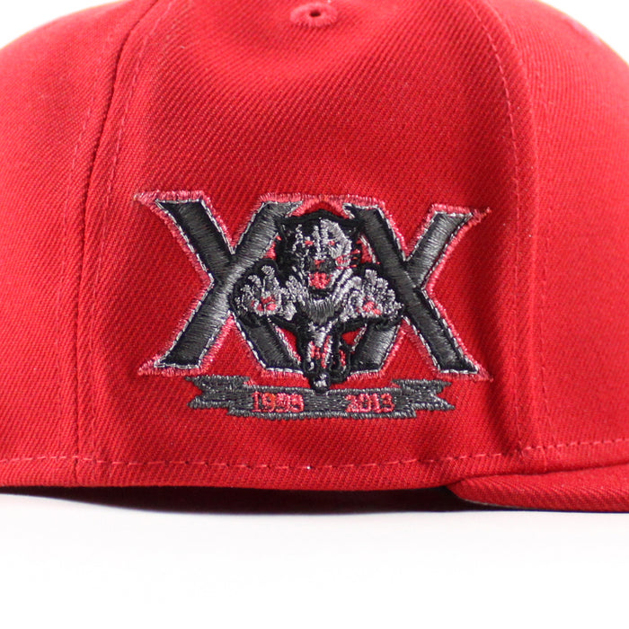 Florida Panthers 1993-2013 Patch New Era 59Fifty Fitted Hat (Scarlet Red Gray Under brim)