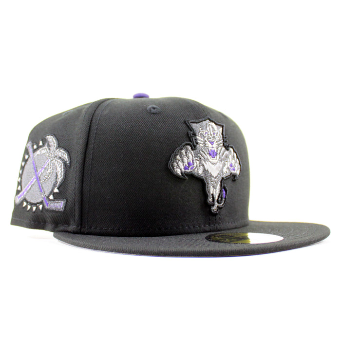 Florida Panthers Palm Tree Patch New Era 59Fifty Fitted Hat (Black Gray Under brim)