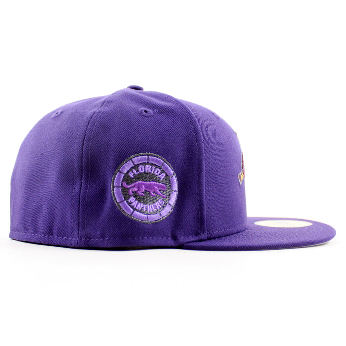 Florida Panthers Panthers Patch New Era 59Fifty Fitted Hat (Purple Gray Under brim)
