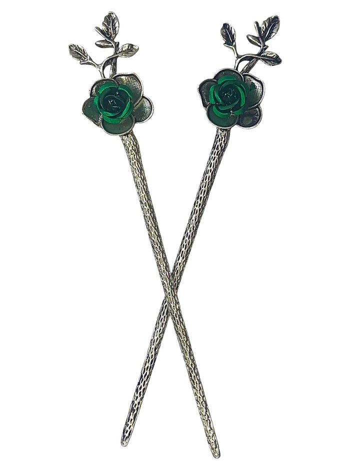Flower Power Hair Sticks – Elegant Rose Design | Romantic Hair Accessories for Women