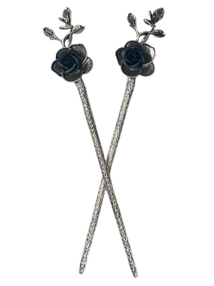 Flower Power Hair Sticks – Elegant Rose Design | Romantic Hair Accessories for Women