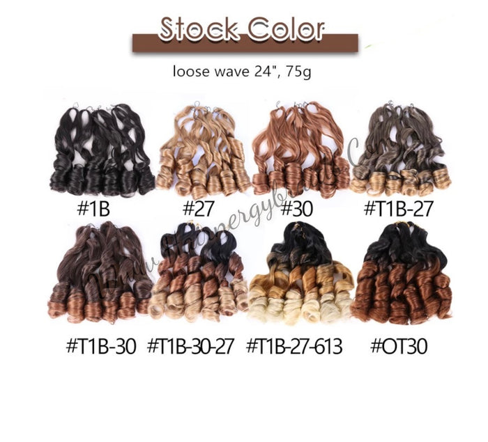 French curl silky extensions bundles loose wavy curls ombre synthetic braiding hair