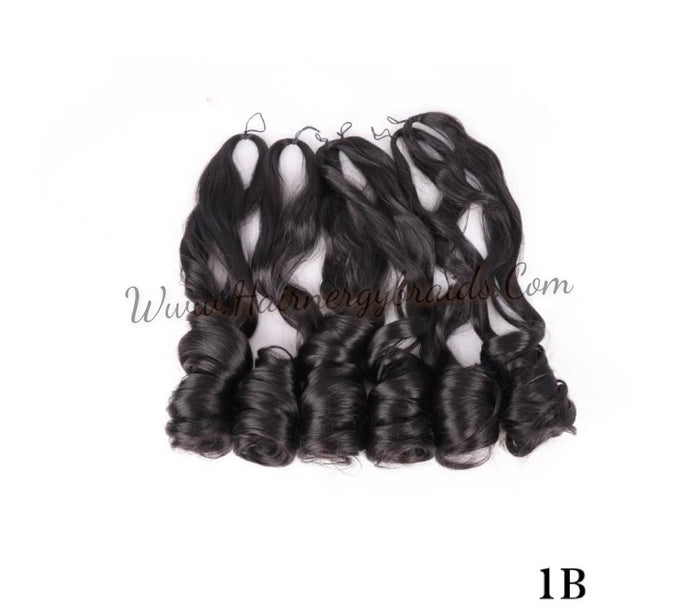 French curl silky extensions bundles loose wavy curls ombre synthetic braiding hair