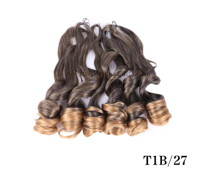 French curl silky extensions bundles loose wavy curls ombre synthetic braiding hair