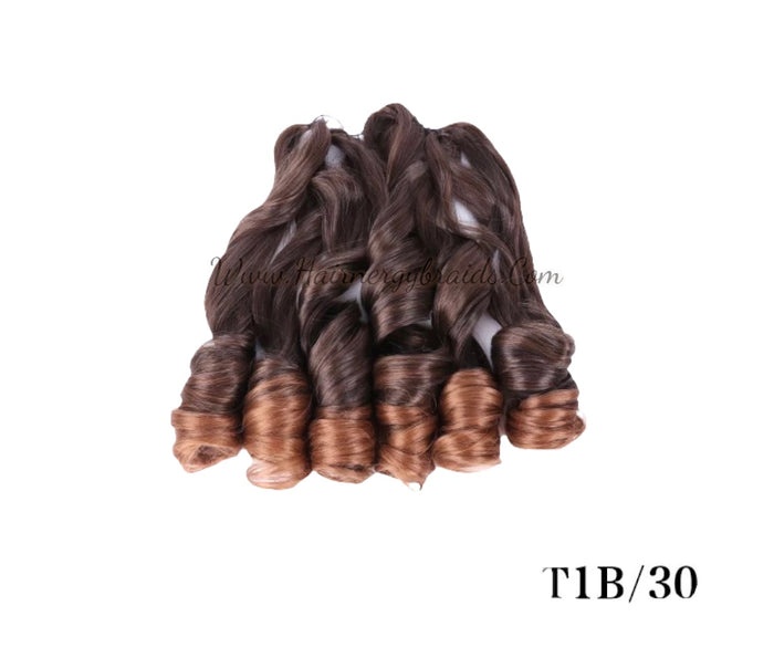 French curl silky extensions bundles loose wavy curls ombre synthetic braiding hair