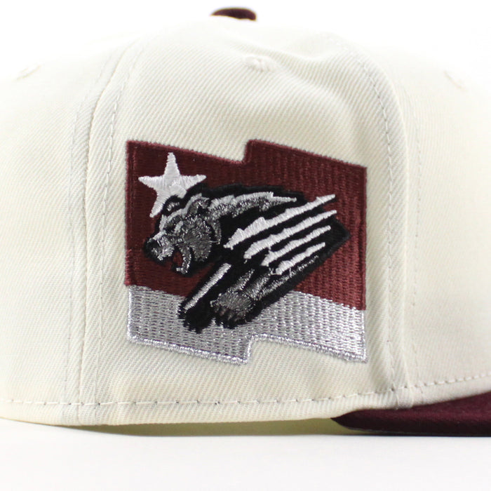 Fresno Grizzlies Grizzlies Patch New Era 59Fifty Fitted Hat (Chrome Maroon Gray Under Brim)