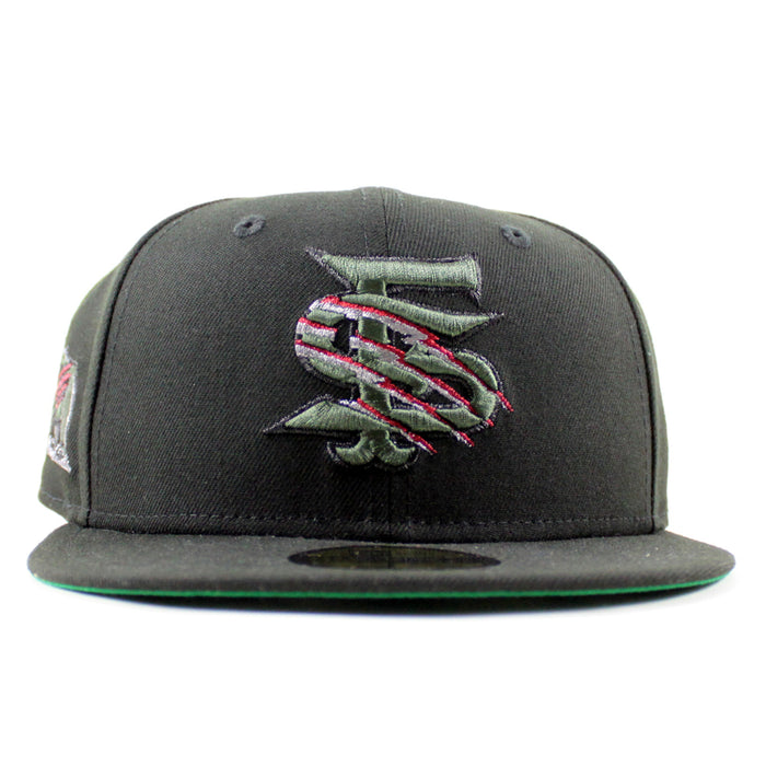 Fresno Grizzlies Grizzlies Paw Patch New Era 59Fifty Fitted Hat (Black and Green Under Brim)