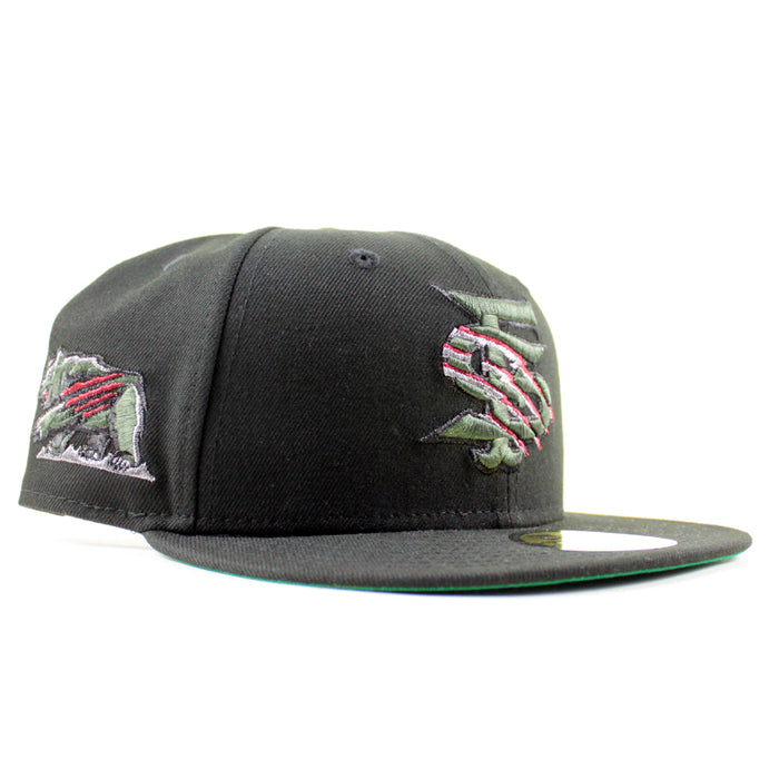 Fresno Grizzlies Grizzlies Paw Patch New Era 59Fifty Fitted Hat (Black and Green Under Brim)