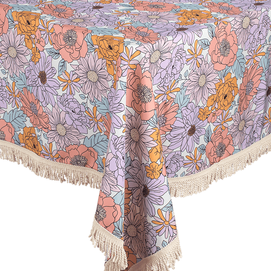 Fringed Tablecloth Botanical