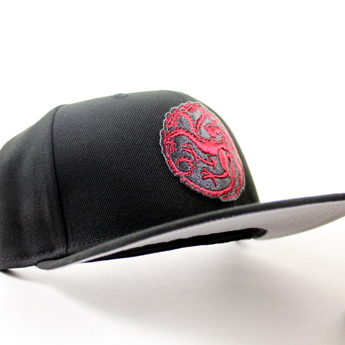 Game of Thrones House Targaryen Dragon New Era 59Fifty Fitted Hat (Black Gray Under Brim)
