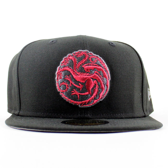 Game of Thrones House Targaryen Dragon New Era 59Fifty Fitted Hat (Black Gray Under Brim)
