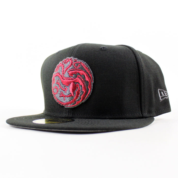 Game of Thrones House Targaryen Dragon New Era 59Fifty Fitted Hat (Black Gray Under Brim)
