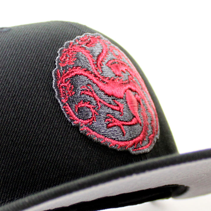 Game of Thrones House Targaryen Dragon New Era 59Fifty Fitted Hat (Black Gray Under Brim)