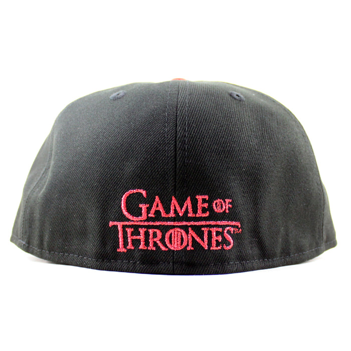 Game of Thrones House Targaryen Dragon New Era 59Fifty Fitted Hat (Black Gray Under Brim)