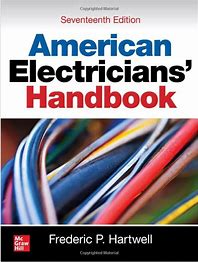 Cover of Seventeenth Edition American Electricians' Handbook by Frederic P. Hartwell with colorful electrical wires background